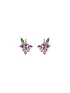 Dainty Rhinestone Grape Studs